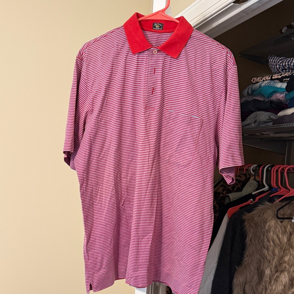 Stylish Red Striped Polo Shirt